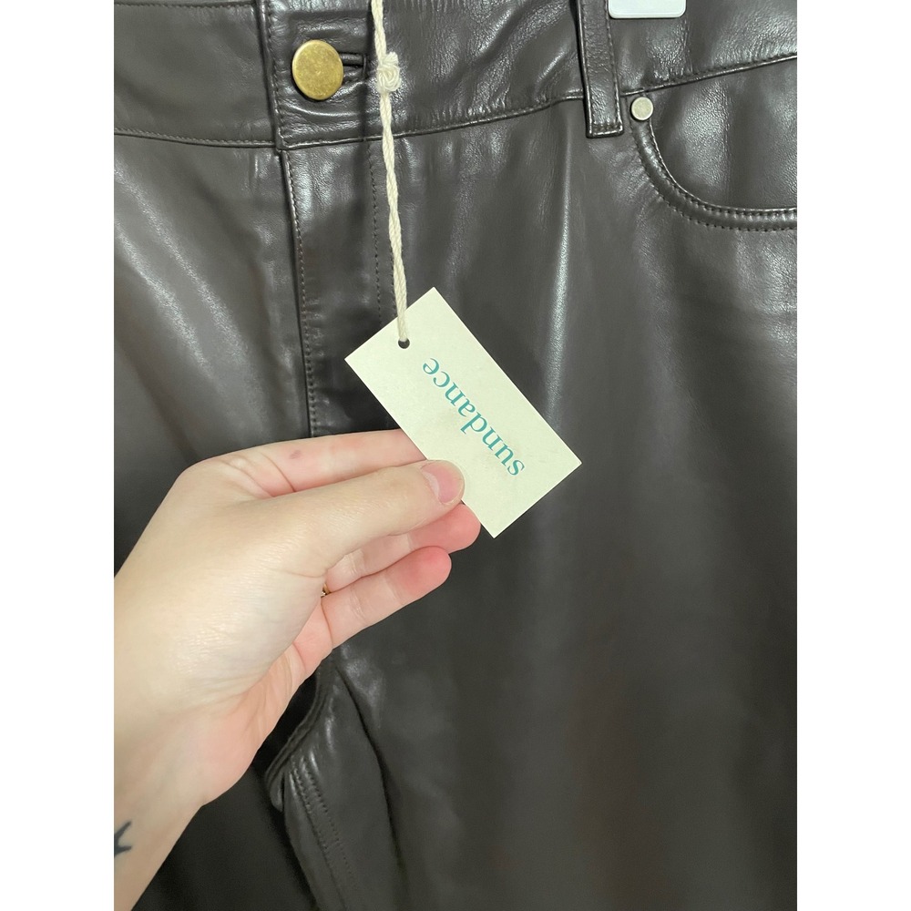 Sundance Bronwen Buttery Soft Leather Pants Plus Size 32 Classic Quiet Luxury - Picture 8 of 9